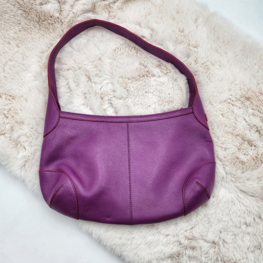 BAEKGAARD purple leather shoulder bag